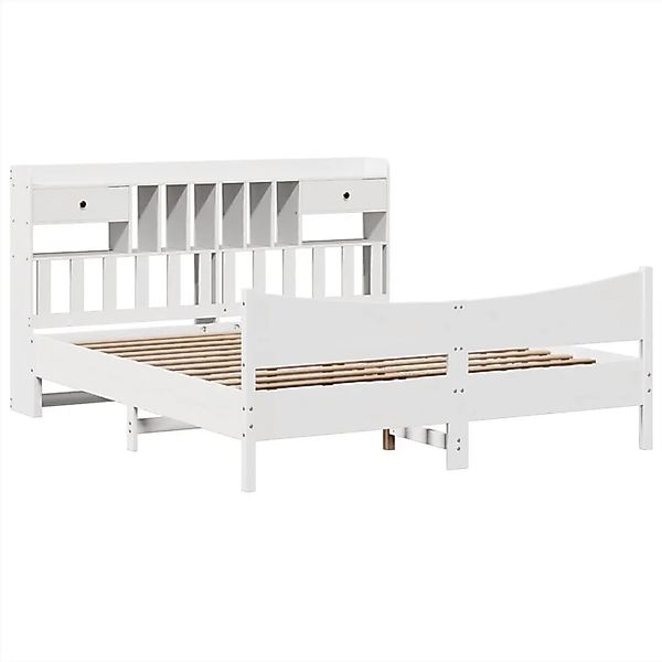 vidaXL Massivholzbett ohne Matratze Weiß 180x200 cm Kiefernholz 3323369 günstig online kaufen