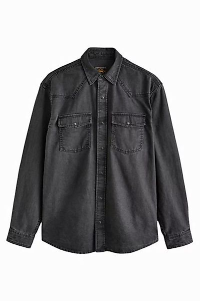 Next Jeanshemd Langärmeliges Denim-Westernhemd aus Baumwolle (1-tlg) günstig online kaufen