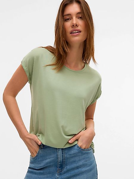 Vero Moda Rundhalsshirt VMAVA PLAIN SS TOP GAJRS NOOS Materialmix, regular günstig online kaufen