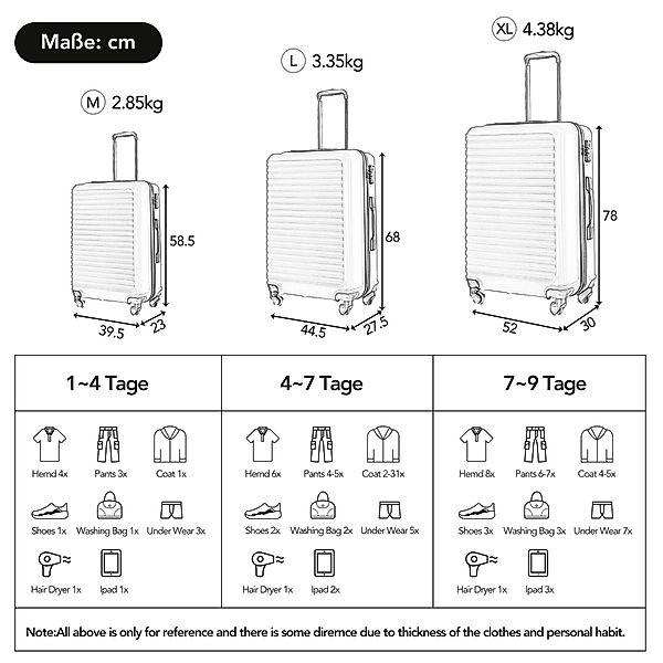 REDOM Trolleyset, 4 Rollen, (3 tlg., günstig online kaufen