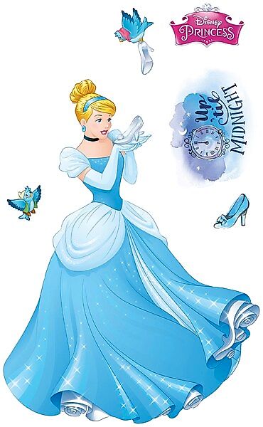 Disney Wandtattoo Aschenputtel Xxl Blau 127 x 200 cm 612430 günstig online kaufen