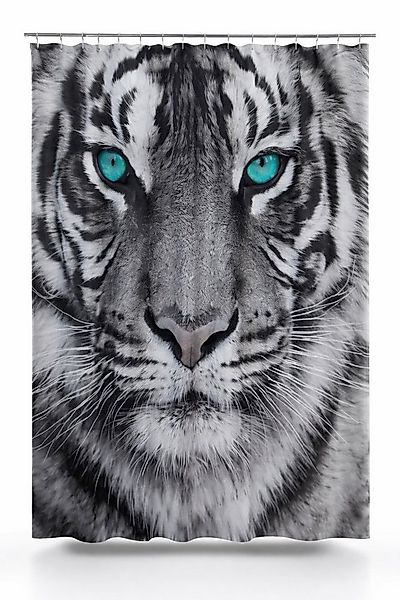 Clever-Kauf-24 Duschvorhang Textil-Duschvorhang Tiger schwarz-weiß BxH 180x günstig online kaufen