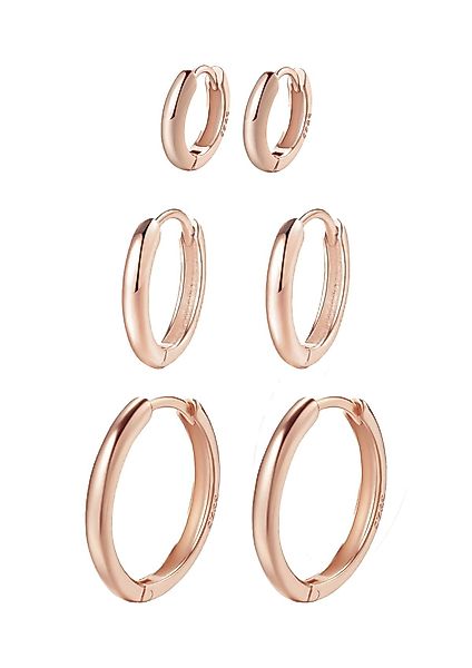 Hey Happiness Creolen-Set Layer Silber 925 Klein Mittel Groß, Basic Silber günstig online kaufen