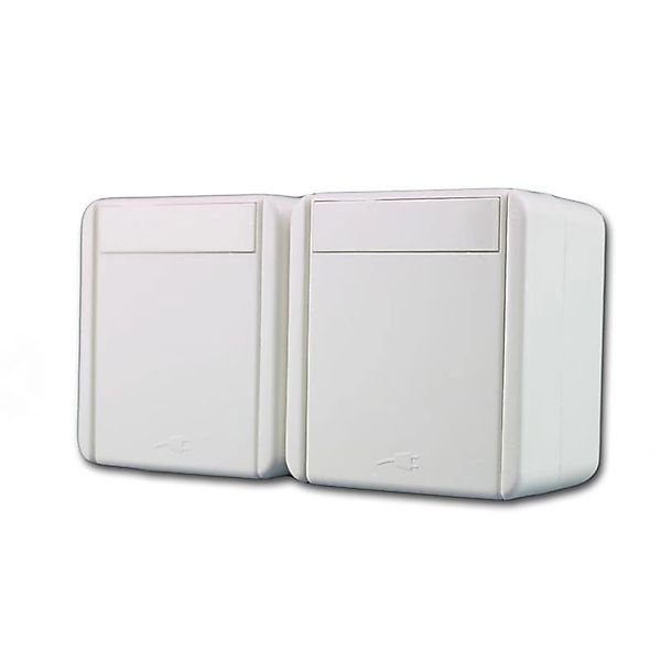 TEM Fontana Doppel Steckdose Horizontal Weiß 250V16A IP44 günstig online kaufen