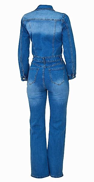 Charis Moda Jumpsuit Jeansoverall Langarm ausgestelltes günstig online kaufen