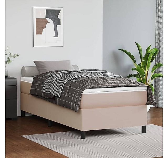 vidaXL Bett, Bettgestell Cappuccino-Braun 100x200 cm Kunstleder günstig online kaufen