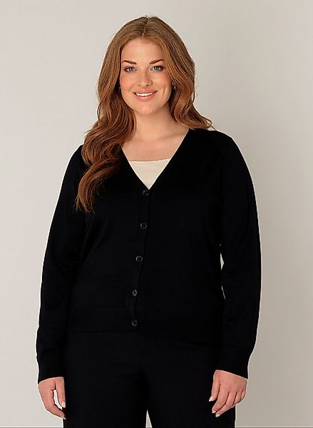 Base Level Curvy Cardigan BAS-YVONNE mit V-Ausschnitt und Knopfleiste günstig online kaufen