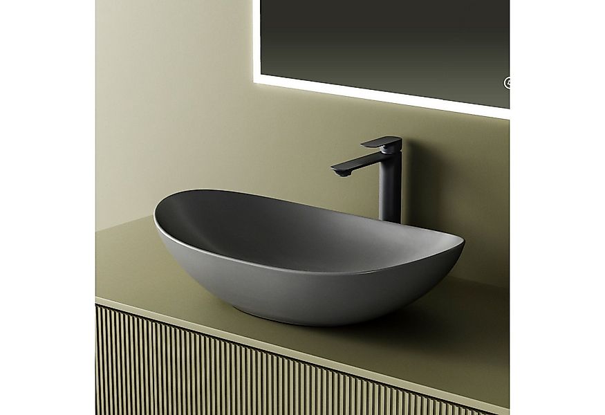 EMKE Aufsatzwaschbecken Ovales Aufsatzwaschbecken 61,5×36 cm,Weiß – kratzfe günstig online kaufen