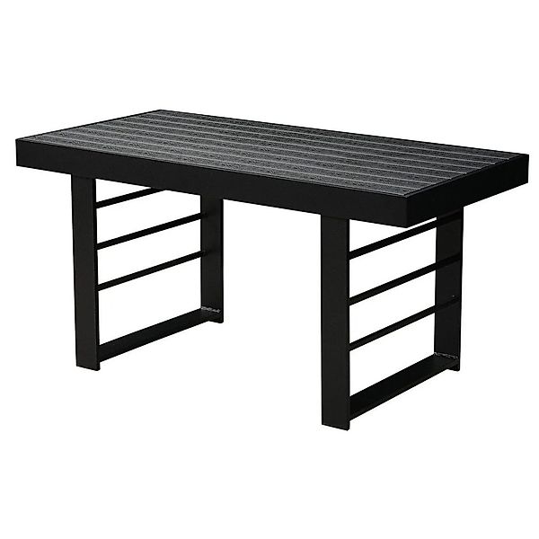 MeXo Gartentisch Aluminium WPC Tischplatte Esstisch Outdoor Schwarz günstig online kaufen
