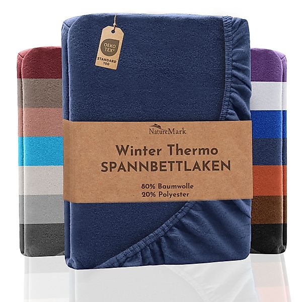 NatureMark Spannbettlaken Winter Thermo Fleece Spannbetttuch, günstig online kaufen