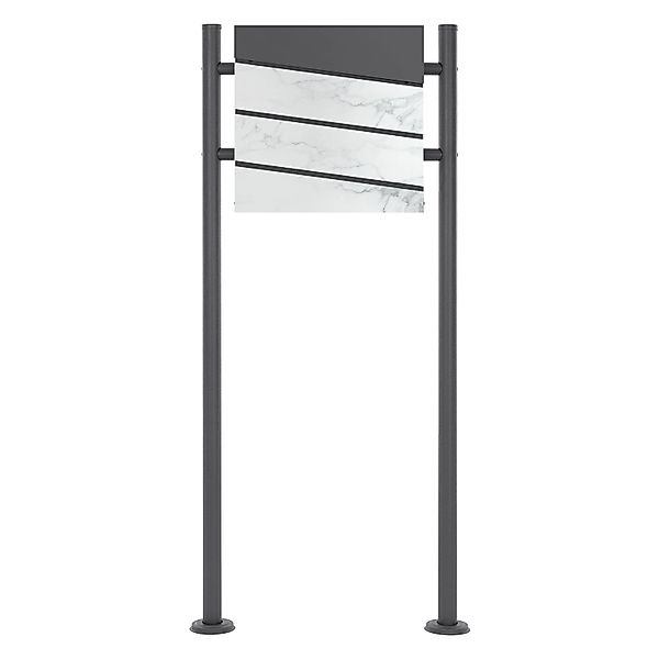 ML-Design Standbriefkasten Anthrazit-Marmoroptik mit Zeitungsfach Pfosten 1 günstig online kaufen