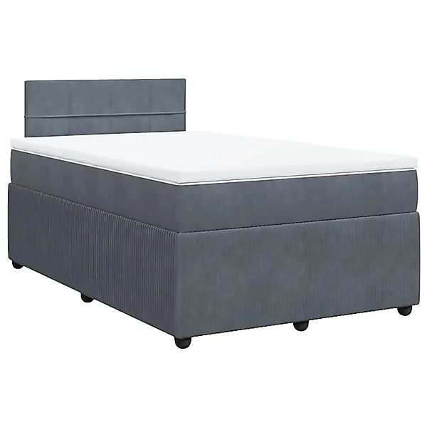 vidaXL Boxspringbett mit Matratze Dunkelgrau 120x190 cm Samt 3289987 günstig online kaufen