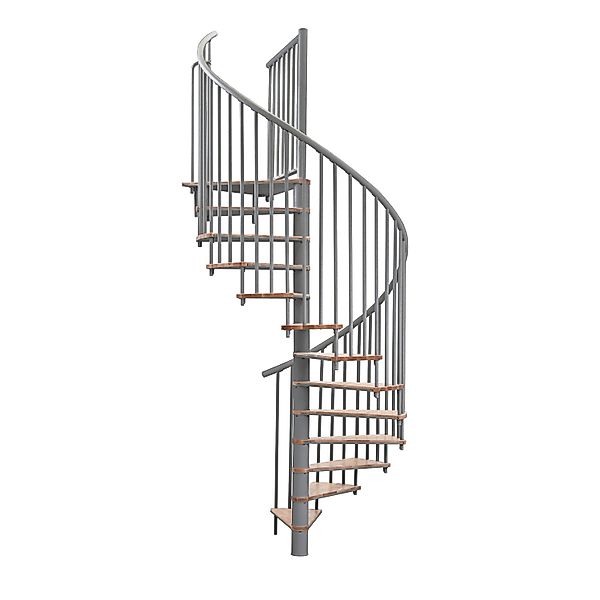 Minka Spindeltreppe Switch Ø 160 cm Grau-Buche Hell Raumhöhe bis 295 cm günstig online kaufen