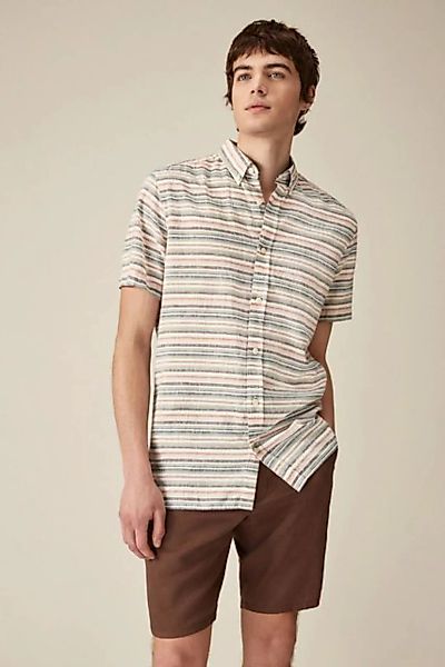 Next Kurzarmhemd Strukturiertes Hemd mit Streifen und kurzen Ärmeln (1-tlg) günstig online kaufen