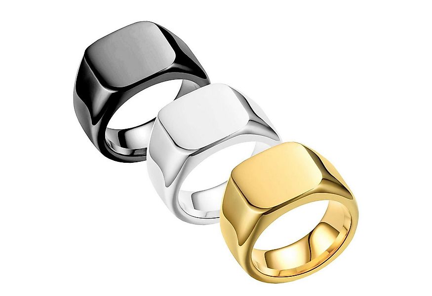 Taffstyle Fingerring Herren Siegelring Edelstahl Quadrat Massiv Biker Rocke günstig online kaufen