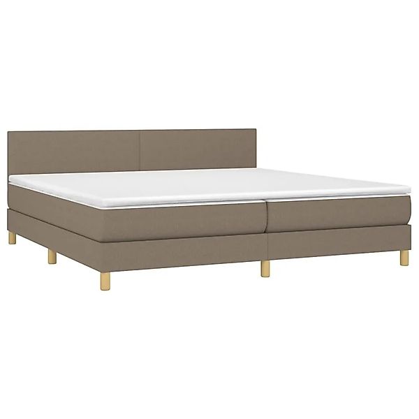 vidaXL Boxspringbett mit Matratze & LED Taupe 200x200 cm Stoff 3133585 günstig online kaufen