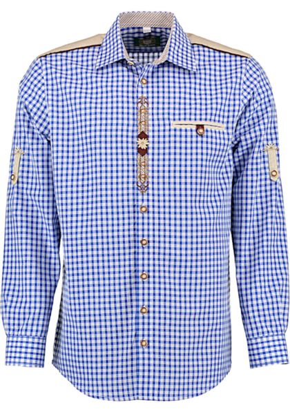 OS Trachten Trachtenhemd TH-0215 Stickerei Krempelarm günstig online kaufen