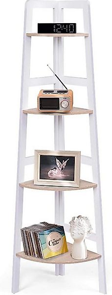 KOMFOTTEU Eckregal Standregal, aus Holz, 4 Ebene günstig online kaufen