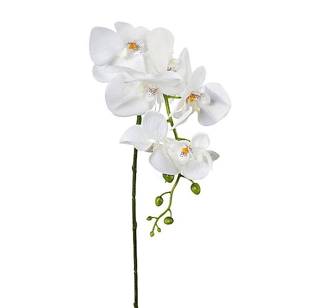 Kunstblume Künstliche Orchidee aus Kunststoff in weiß mit 7 Blüten 87 cm Or günstig online kaufen