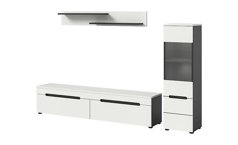 Wohnwand   ¦ grau ¦ Maße (cm): B: 221 H: 141 Kommoden & Sideboards > Wohnwä günstig online kaufen