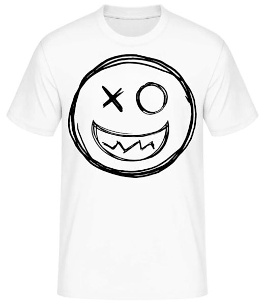 Gekritzelter Smiley · Männer Basic T-Shirt günstig online kaufen