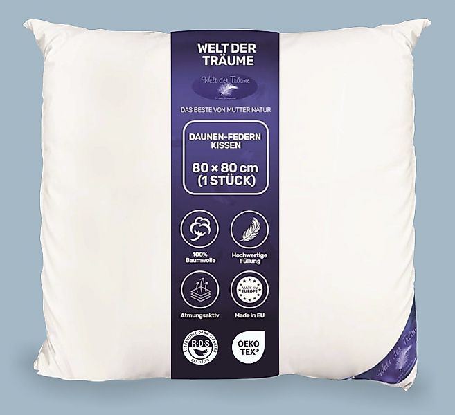 Welt der Träume Daunenkissen 3-Kammerkissen Kopfkissen Federkissen Daunenki günstig online kaufen