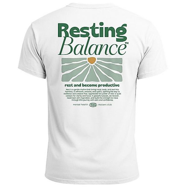 Neverless Print-Shirt Herren T-Shirt Backprint Resting Balance Mental Healt günstig online kaufen