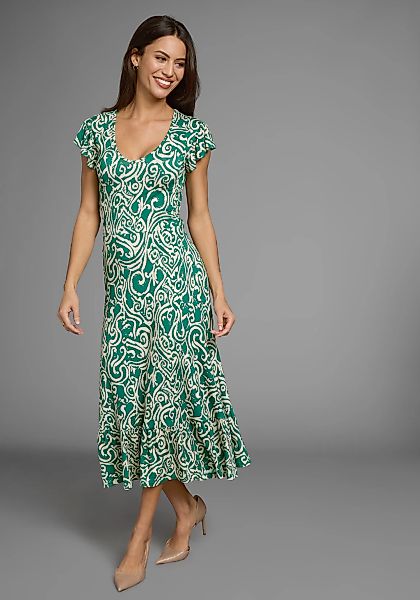 Laura Scott Sommerkleid, mit Alloverdruck & leicht gerafften Flügel-Ärmeln günstig online kaufen
