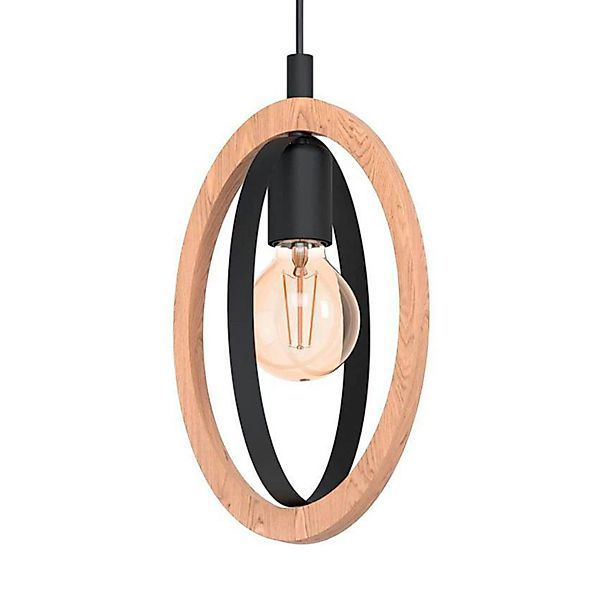 EGLO Hängeleuchte »BASILDON«, E27, 1 St., schwarz, braun / L19 x H110 x B16 günstig online kaufen