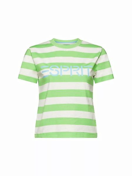 Esprit T-Shirt Gestreiftes Logo-T-Shirt aus Baumwolle (1-tlg) günstig online kaufen