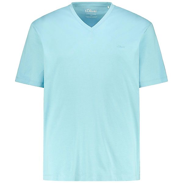 s.Oliver Basic-T-Shirt mit V-Ausschnitt Farbe türkis Größe: 3XL günstig online kaufen