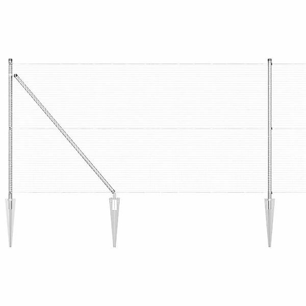 vidaXL Zaunpfosten Silber 10 x 0,8 m 19 x 19 mm Maschen Stahl 3351924 günstig online kaufen