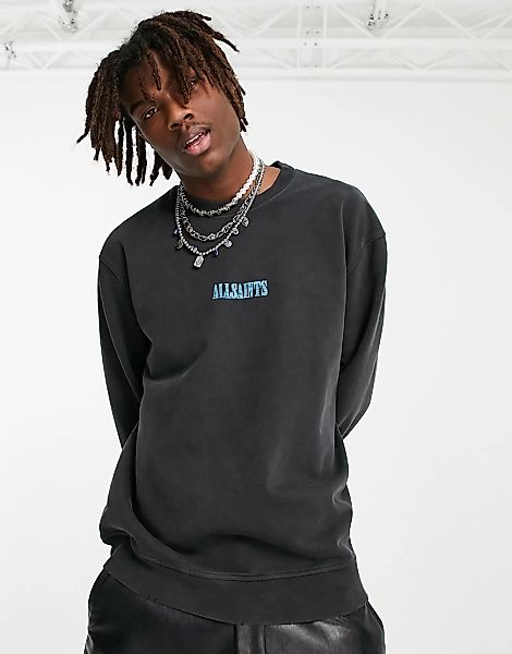 AllSaints – Aldor – Sweatshirt mit Rundhalsausschnitt in Schwarz günstig online kaufen