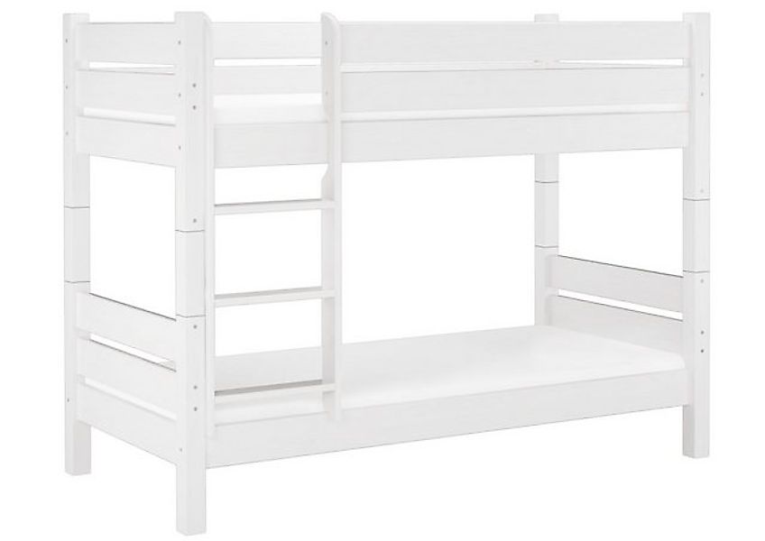 ERST-HOLZ Etagenbett Holzetagenbett Stabil in Weiß 90 x 190 Teilbar mit Ros günstig online kaufen