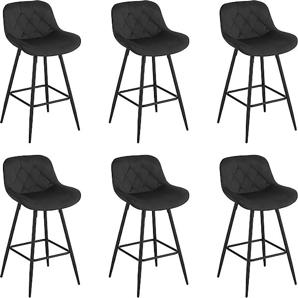 EUGAD Barhocker (6 St), Samt Barstühle, günstig online kaufen