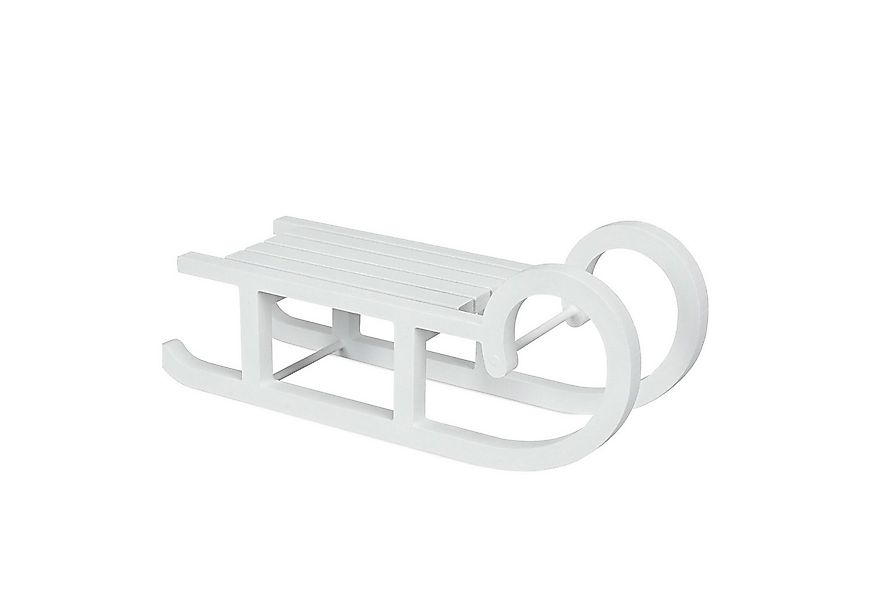 Spetebo Dekofigur Holz Deko Schlitten klein weiß (30 cm x 10 cm, 1 St., Sch günstig online kaufen