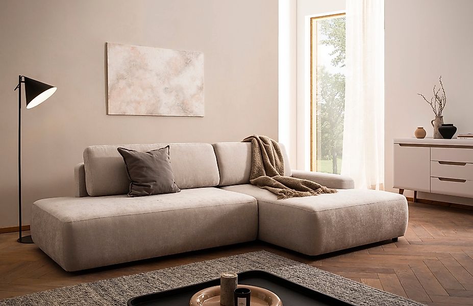 Home affaire Ecksofa "TORGE, Schlafsofa Cord, Samtvelours u. Strukur fein, günstig online kaufen