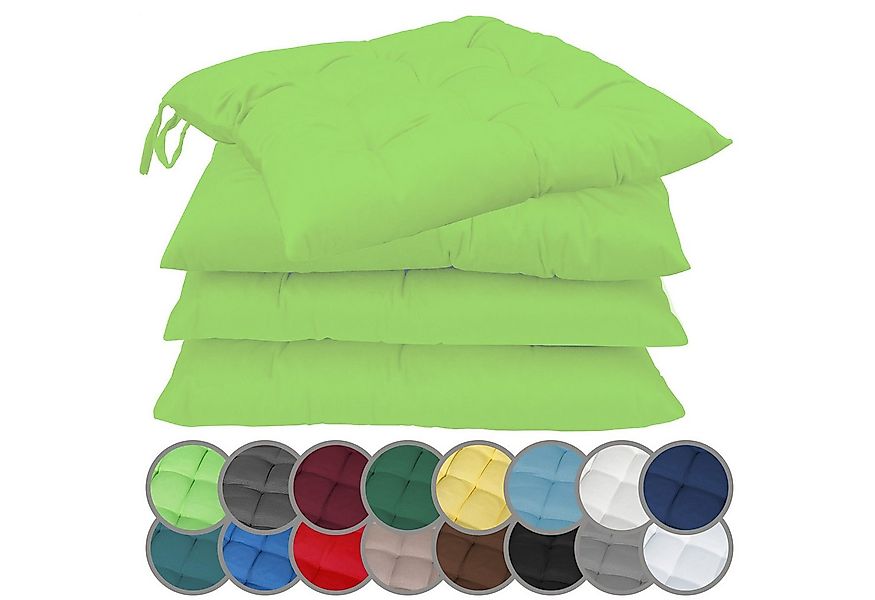 NatureMark Sitzkissen 4er-Set Stuhlkissen 40x40cm mit Bändern, Sitzpolster günstig online kaufen