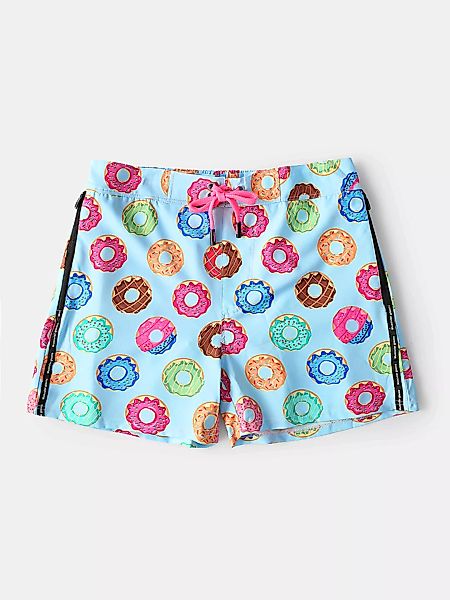 Lustige Donut Muster gedruckt Holiday Beach Shorts Reißverschluss Tasche Me günstig online kaufen