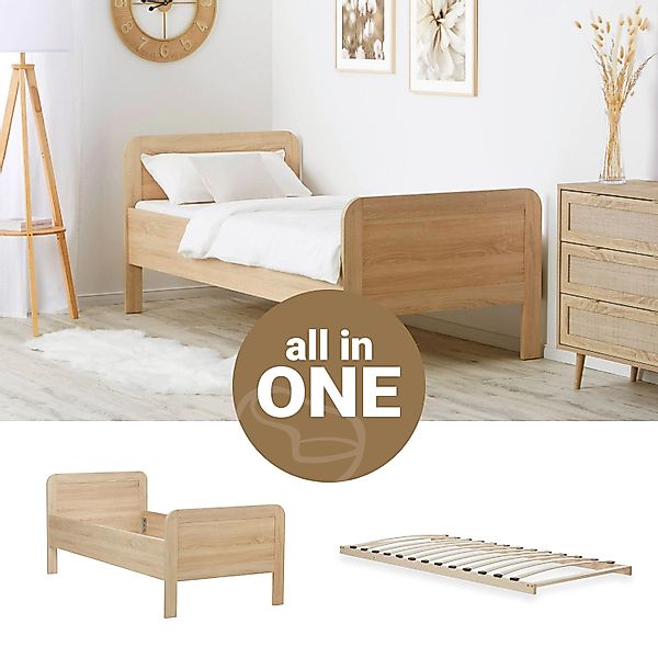 Homestyle4u Komfortbett 90x200 mit Lattenrost in Braun 2653 günstig online kaufen