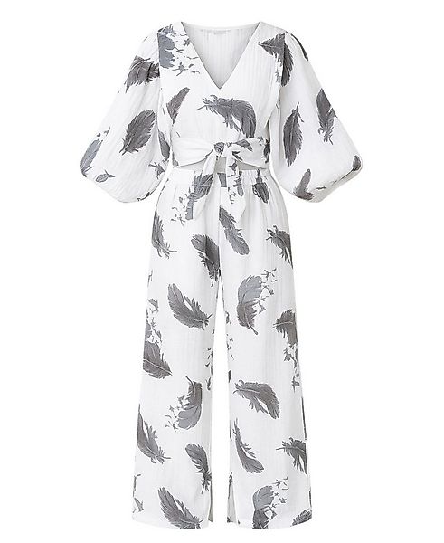 WENOR Crop-Top Set Damen Musselin-Zweiteiler mit Hose, Wickel-Top & V-Aussc günstig online kaufen