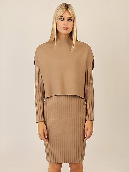 Apart Strickkleid aus Rippenstrickkleid und ärmellosem Pullunder günstig online kaufen