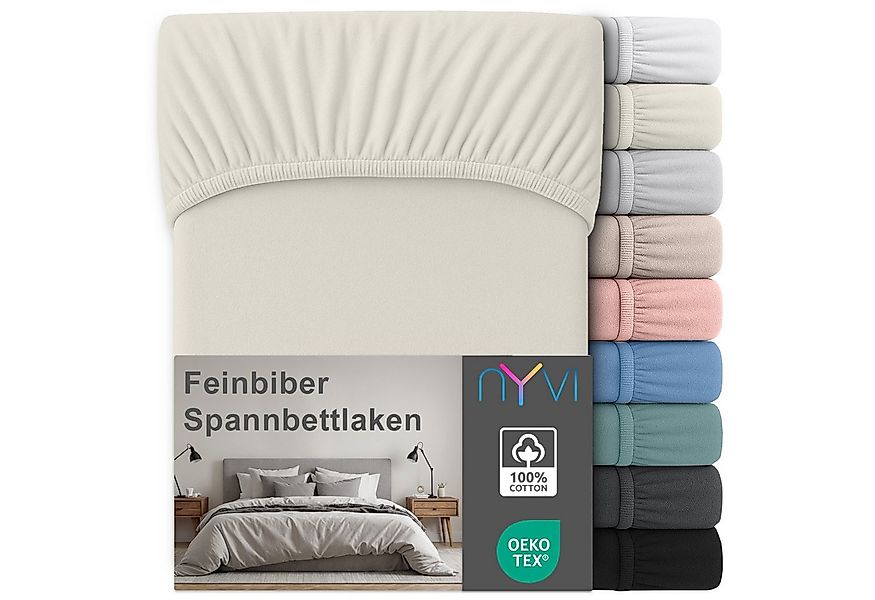 NYVI Spannbettlaken Feinbiber Spannbettlaken Deluxe für Matratzen bis 25 cm günstig online kaufen