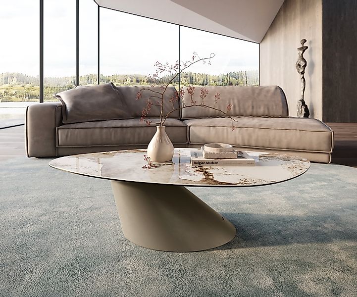 Couchtisch Edge Organisch 140x76 cm Keramik Minas Melange Conis Metall Effe günstig online kaufen