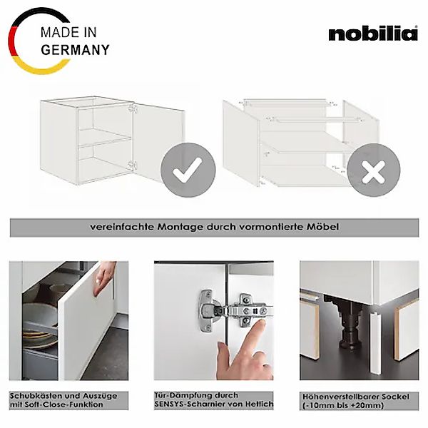 KOCHSTATION Küchenzeile »"KS-Abera"« vormontiert, Ausrichtung wählbar, Brei günstig online kaufen