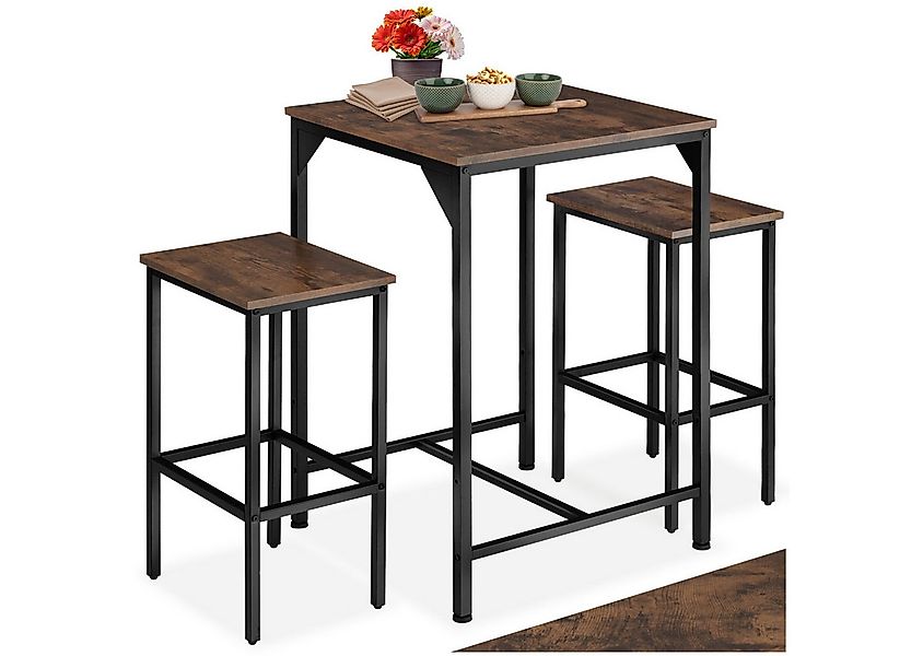 tectake Stehtisch Barset (1-St., 3 tlg), 3er-Set aus Bartisch und zwei Barh günstig online kaufen