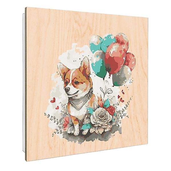Banjado Großer Schlüsselbox Holz 30x30cm Weiß Scharnier Rechts 50 Haken Sch günstig online kaufen