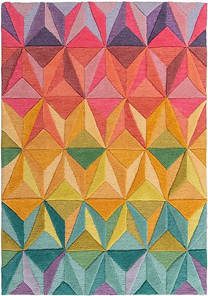 FLAIR RUGS Wollteppich »Reverie«, rechteckig, 10 mm Höhe, Geometrischer Tep günstig online kaufen