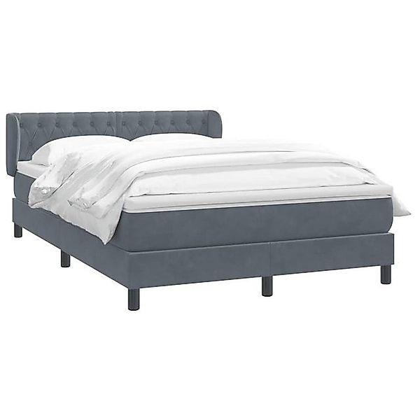 vidaXL Bett Boxspringbett mit Matratze Dunkelgrau 140x220 cm Samt günstig online kaufen