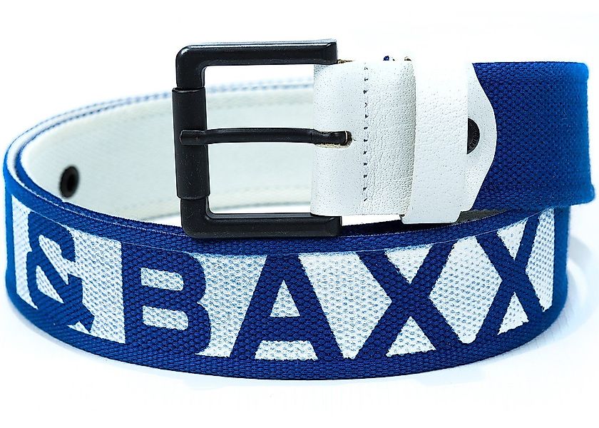 Cipo & Baxx Stoffgürtel Casual Gürtel-blau Schrift-weiß C-2133 90cm x 4,7cm günstig online kaufen